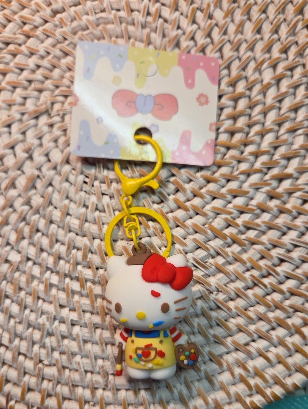 5 For 25 Or 15 Hello Kitty Style White & Red Bow Keychain Toy - Kids Accessory
